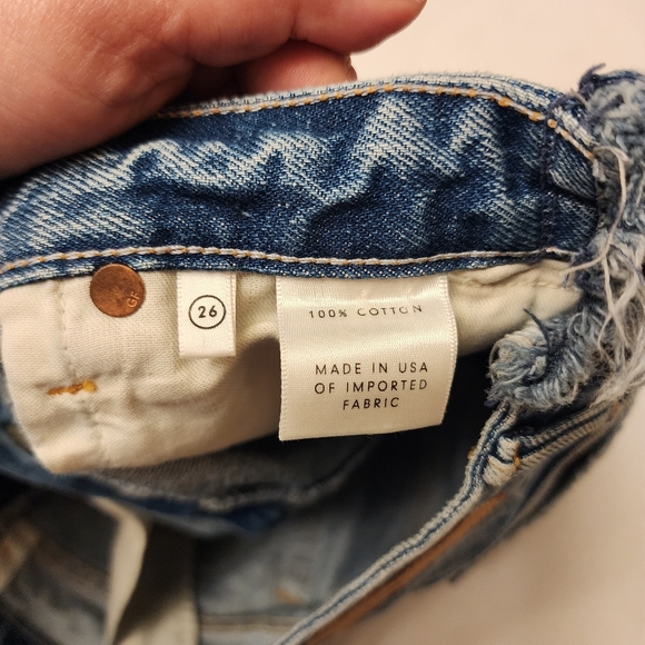 GRLFRND Frayed Two Tone Button Fly Jean Shorts - Picture 3 of 8